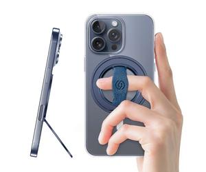 EWA MagOne 3rd Gen [Compatible avec MagSafe] Support de téléphone avec Boucle élastique pour Les Doigts, Anneau magnétique Amovible, Uniquement pour iPhone 17, 16, 15, 14, 13, 12 Series (Bleu)