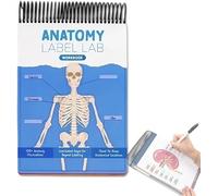EWAIDI - Cahier d'exercices de laboratoire d'anatomie créative sur l'anatomie humaine, outils d'étude de physiologie, plus de 100 pages effaçables à sec en couleur, pour étudiants, médecins