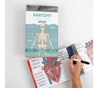 EWAIDI - Cahier d'exercices de laboratoire d'anatomie créative sur l'anatomie humaine, outils d'étude de physiologie, plus de 100 pages effaçables à sec en couleur, pour étudiants, médecins