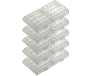 EWANTO Lot de 10 boîtes à Piles pour Ranger 4 Piles AA ou Micro (AAA) Transparent
