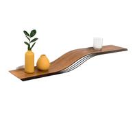 EWART WOODS Étagère murale flottante en bois courbé, étagères de livres géométriques suspendues en bois moderne, étagère en bois faite à la main (Noyer, 95 cm (37,4 pouces))