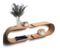 EWART WOODS Étagère murale flottante ovale en bois - Étagères décoratives géométriques en bois - Décoration unique à suspendre (chêne)