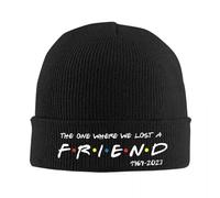 EWASDACCS Repose en Paix Chandler Bing Matthew Perry Tuques à Chapeau tricoté avecun Chapeau Chaud The One Where We Lost A Friend Cap Cap for Men Women Gifts