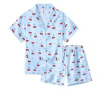 Ewbob Ensemble de Pyjama Girls, Pyjama en Satin Confortable pour Enfants, pour Un Cadeau ou Une Surprise de Noël 5-14 Ans