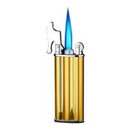 EWDHJK Briquet à gaz à meule rétro Ancien, métal Coupe-Vent Flamme Droite, réutilisable, Briquet à Taille de Flamme réglable, Cadeau for Homme(Metallic)