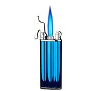 EWDHJK Briquet à gaz à meule rétro Ancien, métal Coupe-Vent Flamme Droite, réutilisable, Briquet à Taille de Flamme réglable, Cadeau for Homme(Blue)