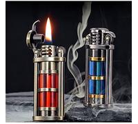 EWDHJK Briquet Antique réutilisable Coupe-Vent, Cadeau d'anniversaire for collègue, Papa, Mari (sans Combustible), Bronze(Black Ice)