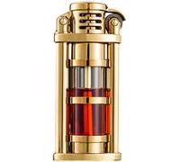 EWDHJK Briquet Antique réutilisable Coupe-Vent, Cadeau d'anniversaire for collègue, Papa, Mari (sans Combustible), Bronze(Gold)
