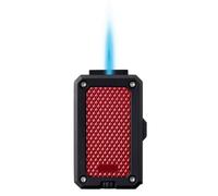 EWDHJK Briquet Butane à buse Unique, Briquet Portable en métal ventilé avec Taille de Flamme réglable (Butane Non Inclus)(A)