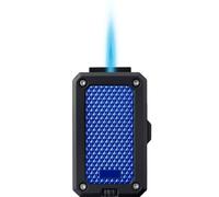 EWDHJK Briquet Butane à buse Unique, Briquet Portable en métal ventilé avec Taille de Flamme réglable (Butane Non Inclus)(B)