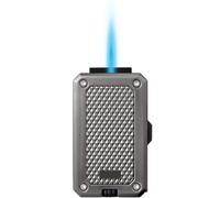 EWDHJK Briquet Butane à buse Unique, Briquet Portable en métal ventilé avec Taille de Flamme réglable (Butane Non Inclus)(E)