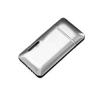 EWDHJK Briquet Coupe-Vent en métal à Double Jet Droit avec réservoir de gaz Transparent Visible, Taille de Flamme réglable, Briquet Rechargeable, Cadeau for Homme(Silver)