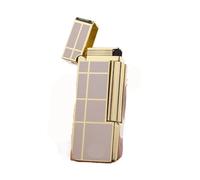 EWDHJK Briquet Coupe-Vent en métal à meule coulissante, Rechargeable, réutilisable, Flamme Douce et agréable, idéal for Les Cadeaux for Hommes et Le Camping (Carburant Non Inclus)(White)