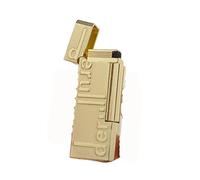 EWDHJK Briquet Coupe-Vent en métal à meule coulissante, Rechargeable, réutilisable, Flamme Douce et agréable, idéal for Les Cadeaux for Hommes et Le Camping (Carburant Non Inclus)(Metallic)