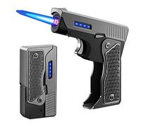 EWDHJK Briquet Coupe-Vent Gonflable en métal, Pratique et Facile à Transporter, Flamme Pliable et réglable avec Briquet à Verrouillage de sécurité, Cadeau for Homme(Black)