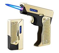 EWDHJK Briquet Coupe-Vent Gonflable en métal, Pratique et Facile à Transporter, Flamme Pliable et réglable avec Briquet à Verrouillage de sécurité, Cadeau for Homme(Metallic)