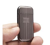 EWDHJK Briquet Gonflable en métal rétro, Ultra-Mince et Facile à Transporter, gaufré à la Main, Briquet à Flamme Douce, réutilisable, adapté aux Cadeaux for Hommes et au Camping en Plein(Black 1)