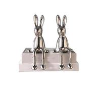 EWDHJK Ces Deux décorations en Forme de Lapin sont parfaites for embellir Votre intérieur, Que ce Soit dans Le Salon, l'entrée ou sur Un Meuble TV. Elles Constituent également.(Silver3)