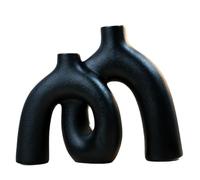 EWDHJK Vase décoratif Minimaliste scandinave Moderne, Ornement représentant Un Couple enlacé, idéal for Le Salon, Le Bureau et comme Cadeau de Pendaison de crémaillère Anniversaire.(Black)