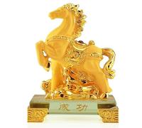 EWDHJK Voici Une Figurine représentant Un Cheval, Animal du Zodiaque Chinois, avec Son Socle. Elle Convient Aussi Bien aux comptoirs de Bureau qu'aux décorations de Salon.(Metallic1)