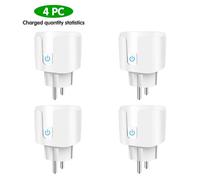 EWelink WiFi prise intelligente 20A prise intelligente ue avec fonction de surveillance de l'alimentation fonction de synchronisation commande vocale prise en charge Alexa Google Home Y - Type 4pcs