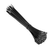 Ewent 100 pièces d'attaches de câble professionnelles, Collier de Serrage 200 mm x 2,5 mm, Attache Câble, Serre Câbles Rilsan Nylon, Résistante à la température, Couleur Noire