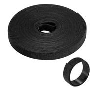 Ewent 10m Nylon Sangles de câble avec Fermeture à Crochets et à Boucles,Attaches de Câble Réutilisables,Noires,Réglables e Libérables pour la Gestion des Câbles,Longueur de coupe Libre,Largeur de 15mm