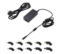 Ewent 65W Chargeur Ordinateur Portable, Chargeur Universel PC avec 10 connecteurs (Pas d'USB-C) pour HP, Acer, Samsung, Dell, Lenovo, ASUS, Protection OTP/OVP/OCP/OLP, câble DC 1.5mt - câble AC 1.5mt