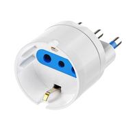 Ewent Adaptateur de Courant de la Prise Schuko/Italienne 16A à la Prise Italienne 16A, Prise Italienne 2P+E 16A et Prise Italienne/Schuko 2P+E 16A, 1500W, Couleur Blanc