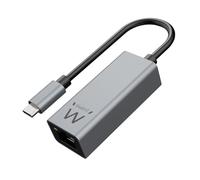 Ewent Adaptateur Ethernet USB C Gigabit 1000Mbps, Carte réseau LAN Type USB-C vers RJ45 pour PC, Mac, iPad Pro 2020 Huawei Matebook, Aluminium