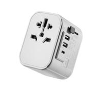 Ewent Adaptateur Prise Universelle de Voyage, avec 2 USB et 1 USB-C,Adaptateur de Voyage International France,Adaptateur International Schuko, USA,Canada,UK,Australie,Chine,Japon,et Plus de 224 Pays