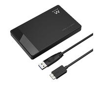 Ewent Boîtier de Disque Dur 2,5 Pouces,USB Type A et Type B 3.2(Gen1) vers SATA III/UASP, 5Gbit/s, Boîtier Externe de Disque Dur SSD et HDD en ABS 9,5mm et 7mm, sans Outil/sans vis, Noir