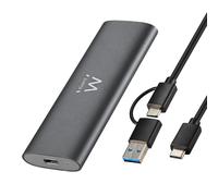 Ewent Boîtier Externe SSD M.2 NVMe & SATA PCIe USB-C, jusqu'à 10 Gbps - Boîtier en Aluminium sans écran, Portable, Plug & Play, Compatible Windows MacOS Linux, UASP & Trim, Prise en Charge 2230/2242