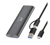 Ewent Boîtier Externe USB 3.2 Gen2 pour SSD M.2 NVMe PCIe - Adaptateur Disque Dur Externe Aluminium, Compatible Key M 2230-2280, Vitesse Jusqu’à 10 Gbps, sans vis, USB-C / USB-A, UASP & Trim