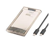 Ewent Boîtier SSD/HDD USB-C (USB 3.2 Gen1) SuperSpeed 5 Gbps - Boîtier externe pour Disque Dur 2,5″ SATA jusqu’à 9,5 mm, Support UASP, Boîtier transparent, Installation sans vis,Compatible Windows/Mac