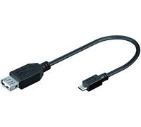 Ewent Câble Adaptateur USB OTG 2.0 Femelle à Micro USB mâle Noir