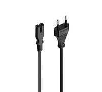 Ewent Câble d'alimentation européen 2 pôles de 1,8 m, fiche 10 A, pour imprimantes, Consoles, moniteurs, etc. Noir