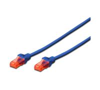 Ewent Câble de réseau Patch Cat 6 U/UTP, aWG 24/7, 2 connecteurs RJ45 Bleu Bleu 3 MT