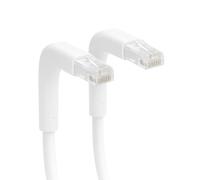 Ewent Câble Ethernet 0,2 m Slim Cat.6 A U/UTP - Patch RJ45 Mâle/Mâle, Cuivre pur 100%, 32 AWG, Cache connecteur flexible, gaine PVC blanche, câble réseau mince pour connexion Internet ultra-rapide