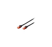 Ewent Câble réseau Type Patch Cat 6 U/UTP – AWG 24/7, 2 connecteurs RJ45, 1 m, Noir