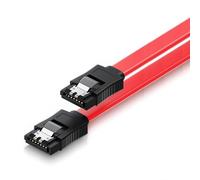 Ewent Câble SATA III, Vitesse 6 Gbits avec Clips en métal, SATA L-Type Rouge Rouge 30 cm