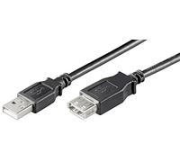 Ewent Câble USB 2.0 Type A/Mâle à A/Femelle, Double Blindage AWG 28 en cuivre, débit de Transfert jusqu'à 480 Mbit, 5 m, Noir [Italie]