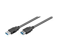 Ewent Câble USB 3.0 Mâle à Femelle, Fil de cuivre Double AWG 28, Vitesse de Transfert jusqu'à 5 Go, Noir, 1,8 m