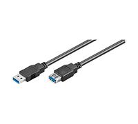Ewent Câble USB 3.0 Type A/mâle vers A/Femelle, Double Blindage 28 AWG en cuivre, Vitesse de Transfert jusqu'à 5 Go, Noir Noir Noir 1.00 m