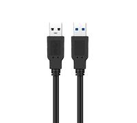 Ewent Câble USB 3.0 Type A vers on/Femme/Homme - Câble blindé Double 28 AWG en cuivre - Transmission jusqu'à 5 Gbit de Vitesse - Longueur du câble : 3 m - Noir