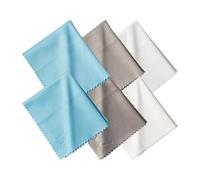 Ewent Chiffons de Nettoyage en Microfibre,pour le Nettoyage de tous les Écrans LCD/LED,Tablettes,Lunettes,Lentilles,Caméras,Téléphones Portables,Chiffon Microfibre Écran 6pcs 15x18cm Blancs/Gris/Bleus