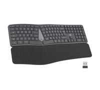 Ewent Clavier Ergonomique sans Fil, Clavier Ergonomique, Disposition QWERTY Italienne, Repose-Poignet intégré, Bluetooth et USB, Easy-Switch, Touches silencieuses, Compatible avec Windows, Mac et