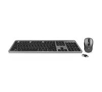 Ewent Clavier et Souris sans Fil, Clavier Complet avec 13 Touches multimédia, Silencieux et Faible Profil, système d'économie d'énergie, Disposition espagnole