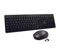 Ewent Clavier et Souris sans Fil, kit Clavier Souris sans Fil, Clavier avec Touches concaves, récepteur 2 en 1 pour PC, Ordinateur Portable, Ordinateur Portable, Disposition Italienne