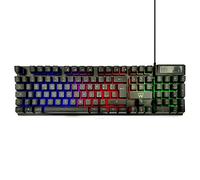 Ewent Clavier italien QWERTY 105 touches USB rétroéclairé, 19 touches anti-ghosting 12 touches multimédia, noir